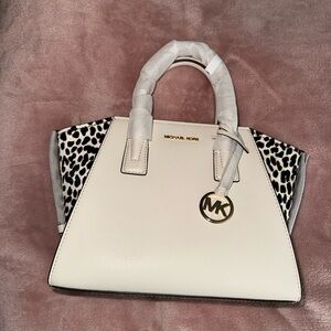 Michael Kors Cream and Black Satchel